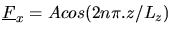 $\mbox{$\underline{F}$}_x = A cos (2 n\pi. z/L_z)$